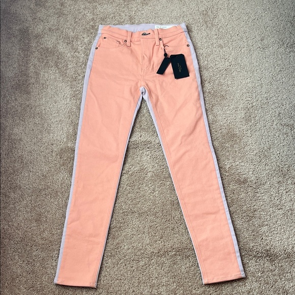 NWT Rag & Bone Peach/Lilac  High Rise Skinny Jeans - Picture 2 of 12